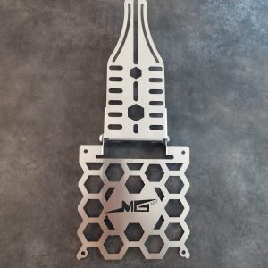 Porta targa pieghevole universale in acciaio inox