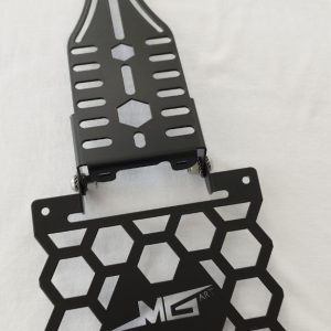 Porta targa pieghevole universale in acciaio inox col. Nero